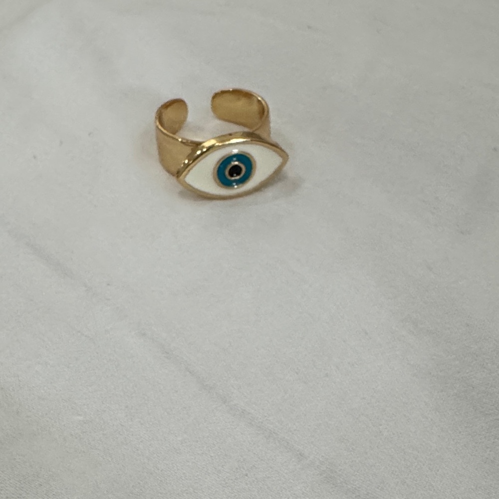 Mystic Gold and Blue Evil Eye Ring